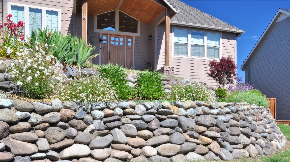 Neatly Stacked Rock Wall