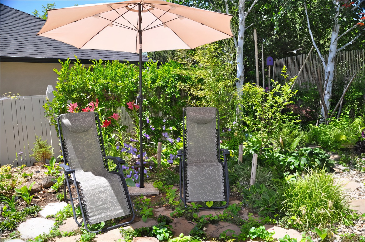 Seating Under Umbrella